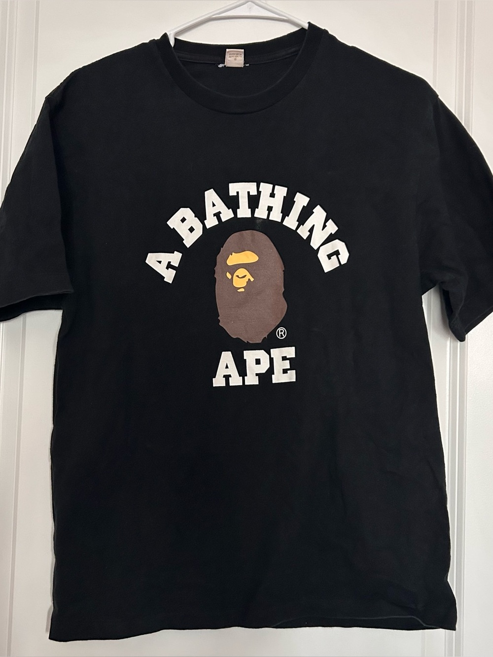 AUTHENTIC (S/M) BAPE Black College Tee